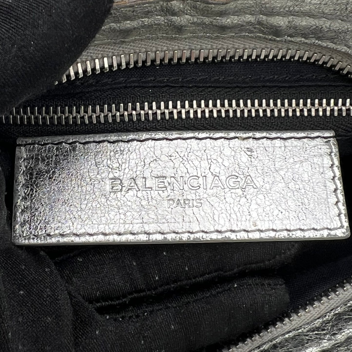 Balenciaga Silver Leather Classic Mini City SHW
