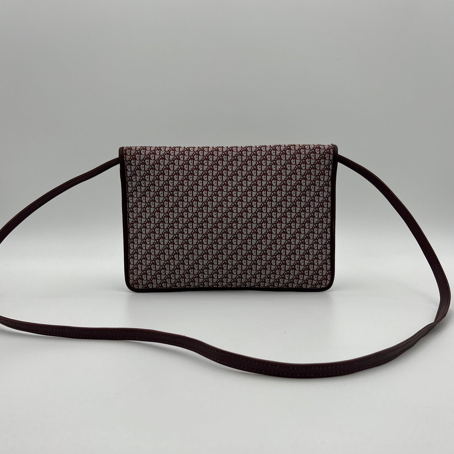 Christian Dior Burgundy Trotter 30 Montaigne Cloth Envelope Bag