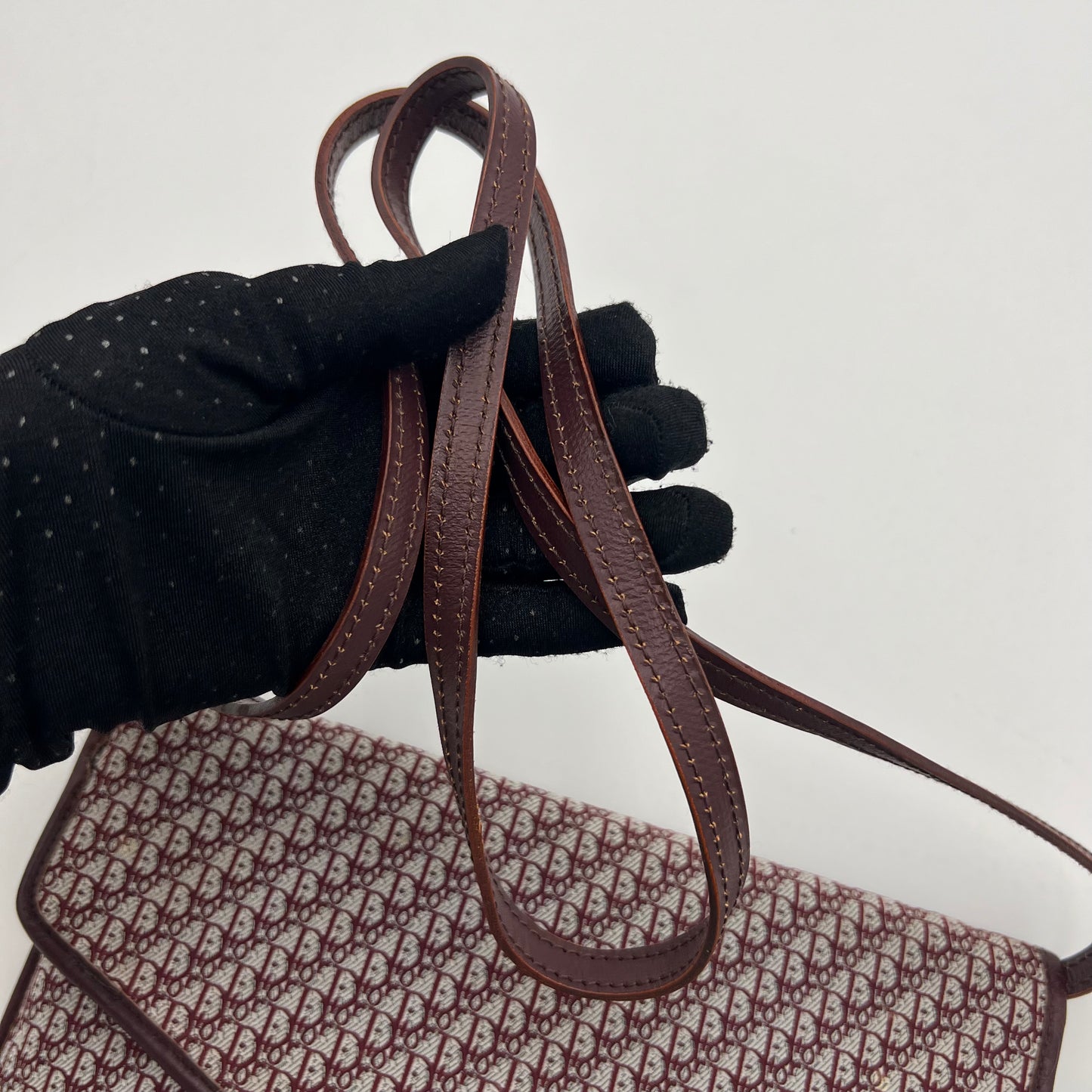 Christian Dior Burgundy Trotter 30 Montaigne Cloth Envelope Bag