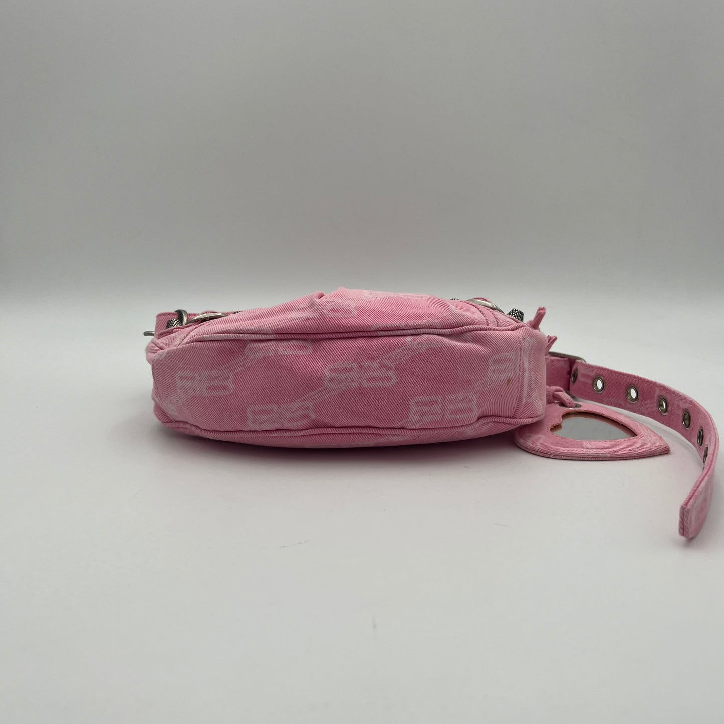 Balenciaga Pink Denim BB Monogram Le Cagole XS