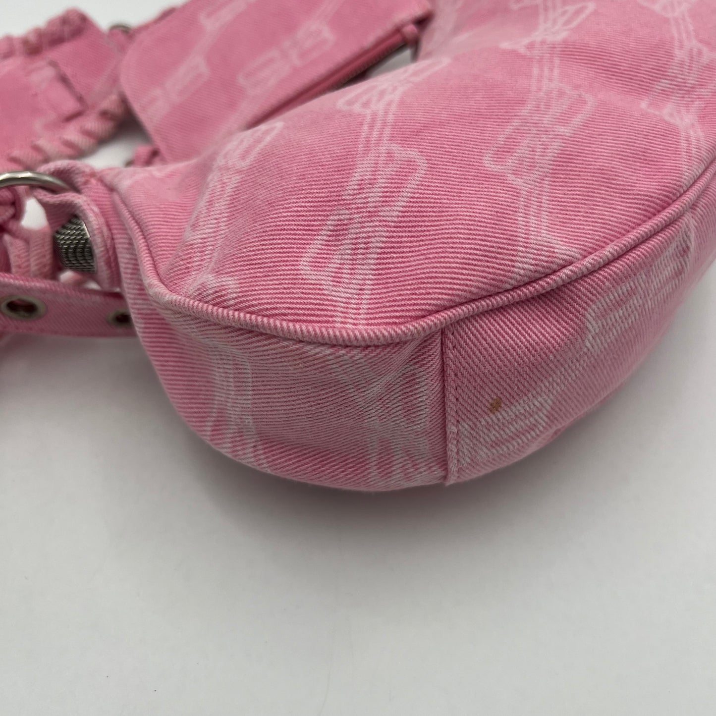 Balenciaga Pink Denim BB Monogram Le Cagole XS