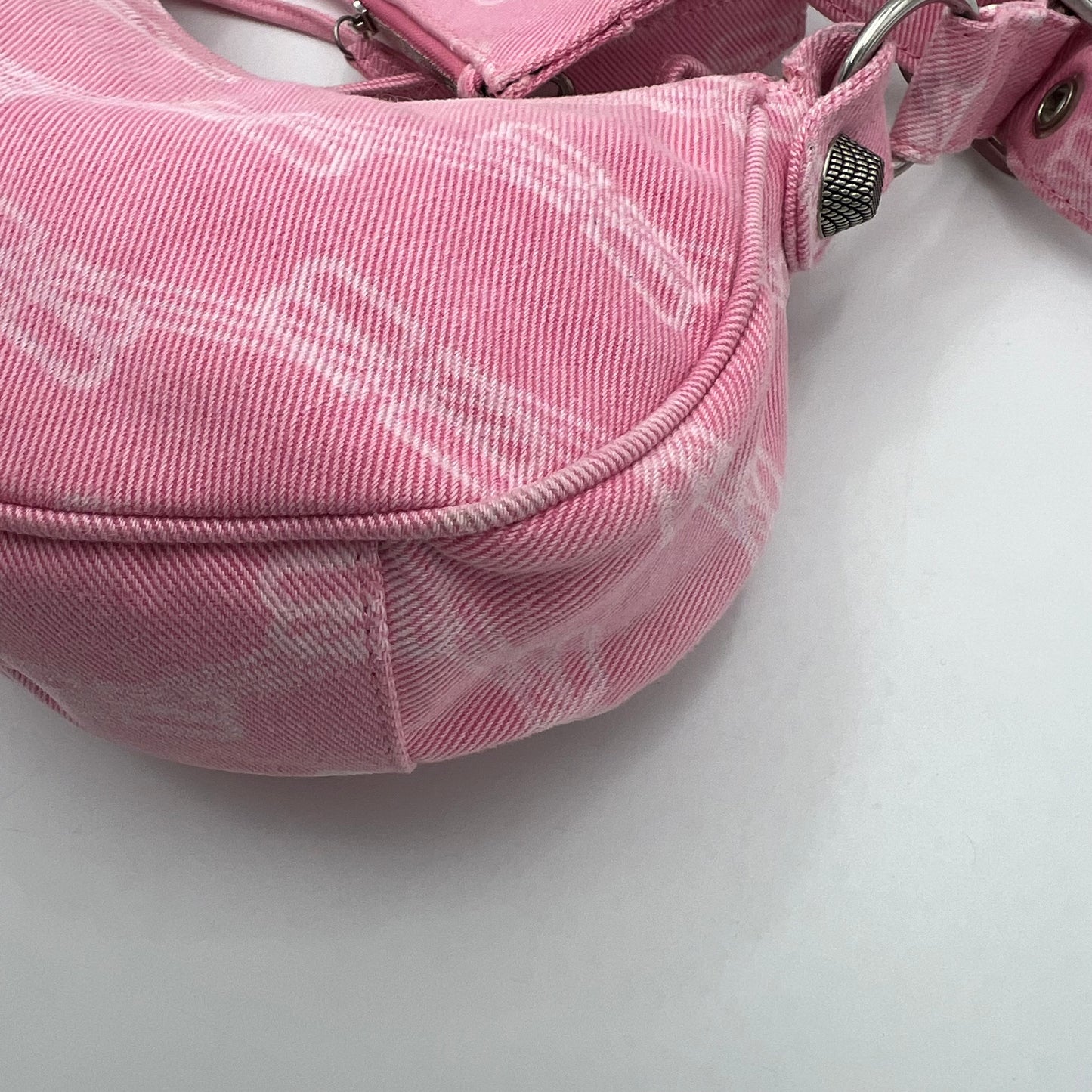 Balenciaga Pink Denim BB Monogram Le Cagole XS