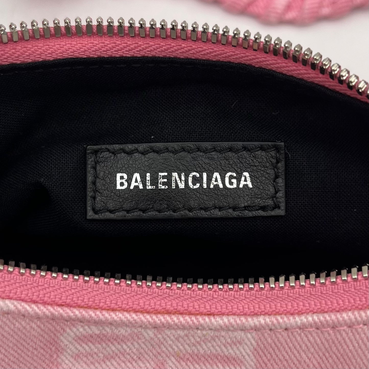Balenciaga Pink Denim BB Monogram Le Cagole XS
