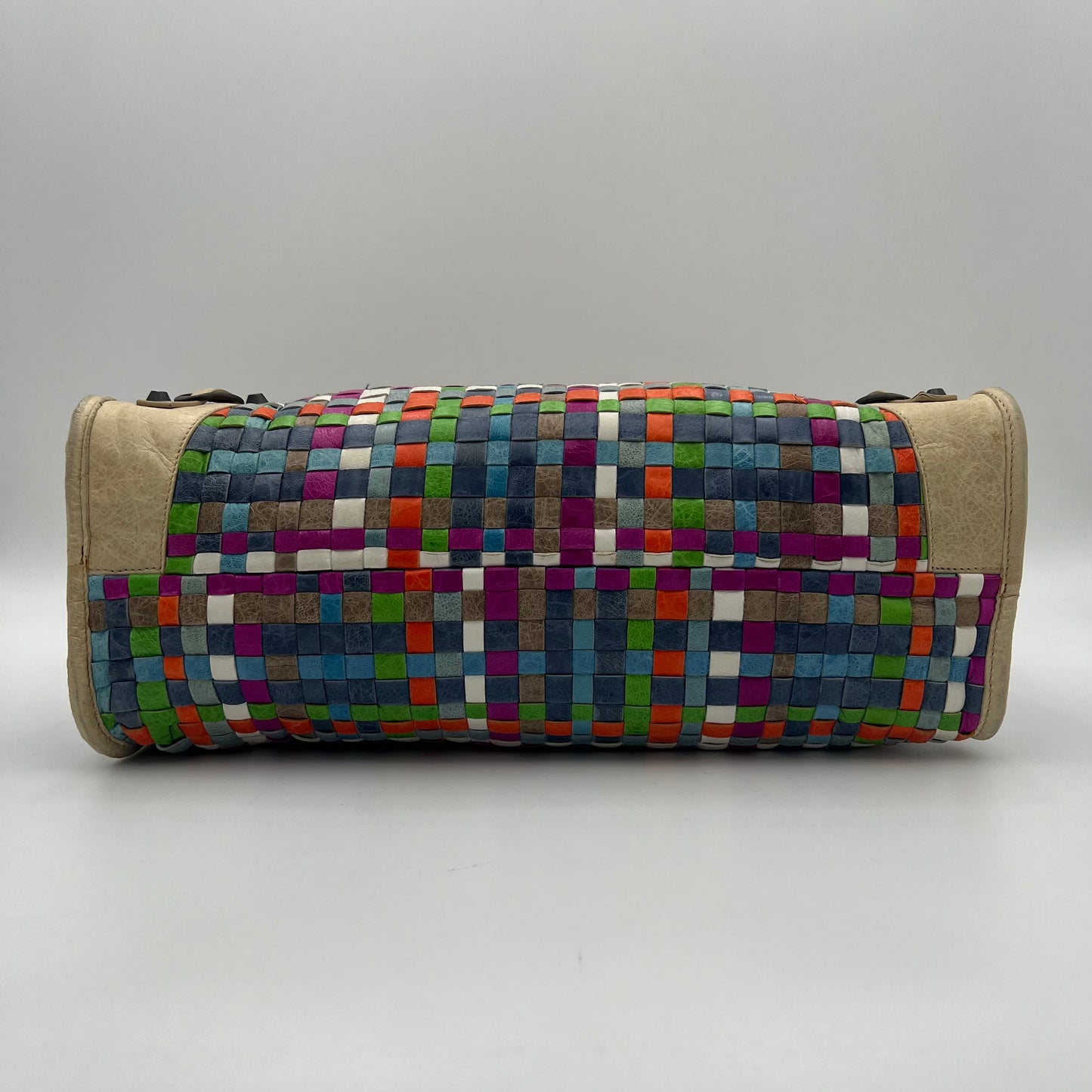 Balenciaga Multicolor Woven Leather City