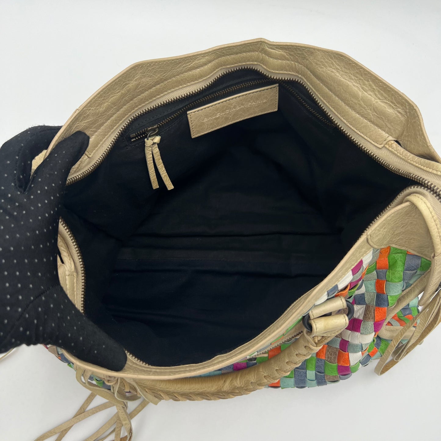 Balenciaga Multicolor Woven Leather City
