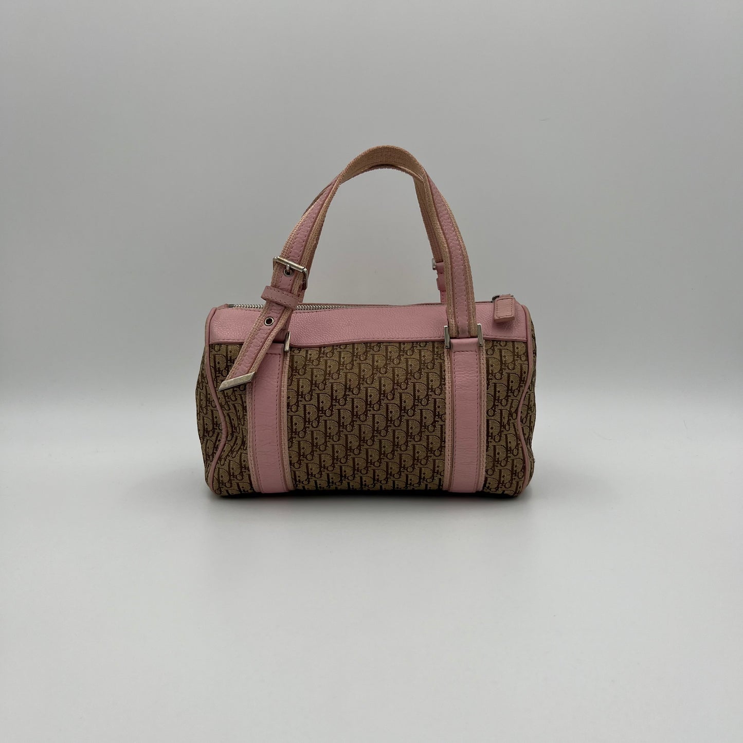Christian Dior Brown Trotter Pink Leather Street Boston 25