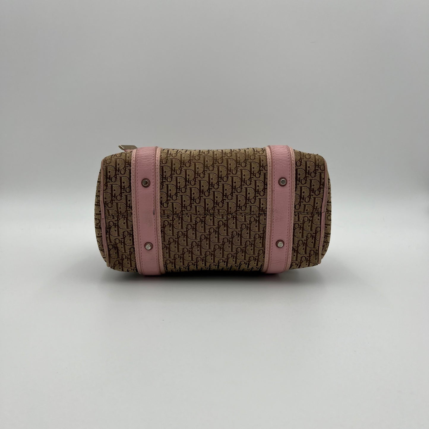 Christian Dior Brown Trotter Pink Leather Street Boston 25