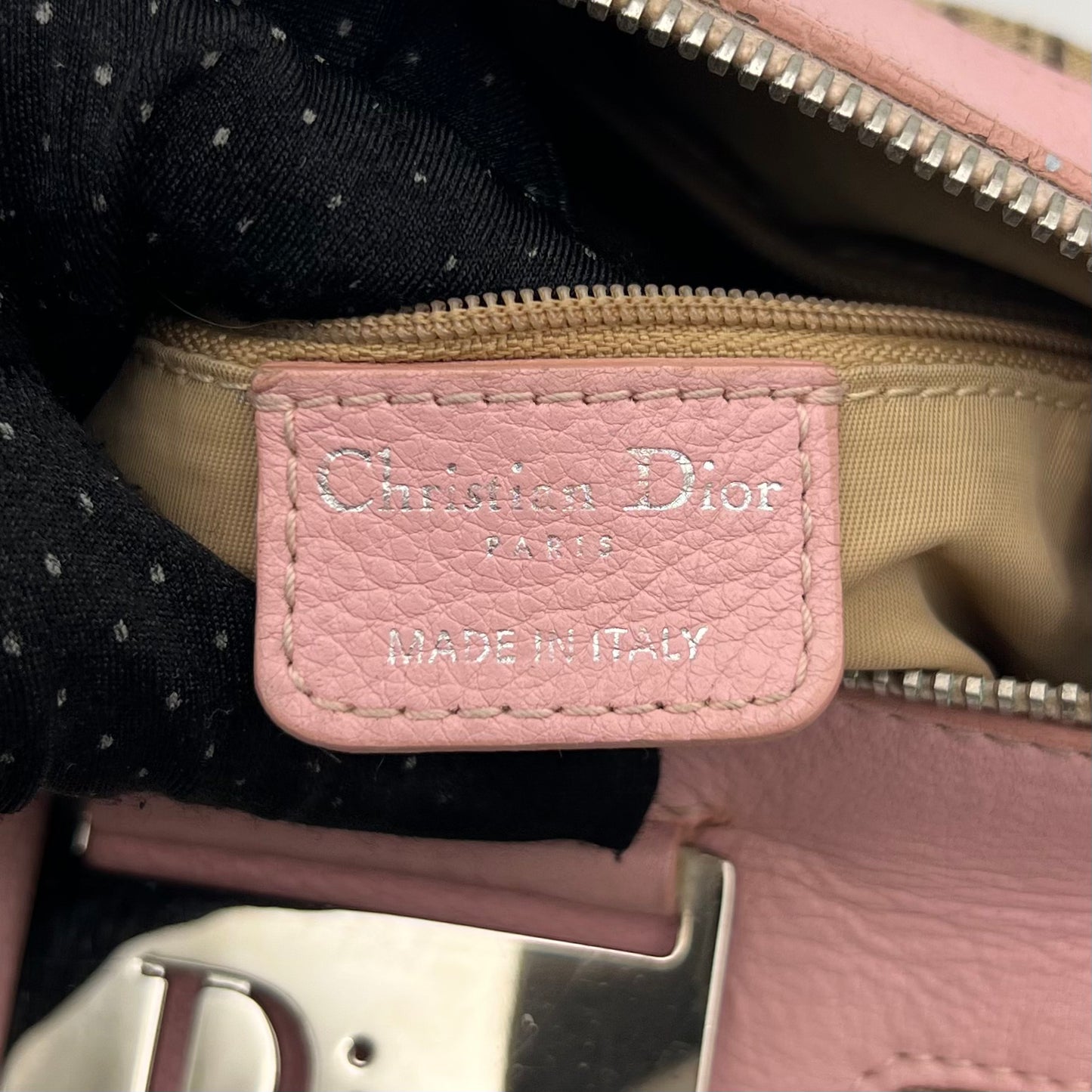 Christian Dior Brown Trotter Pink Leather Street Boston 25