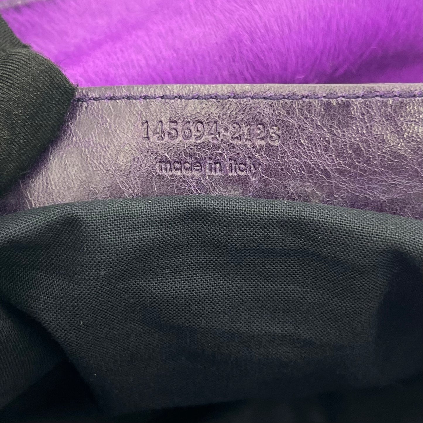 Balenciaga Violet Ink Pony Hair Classic Box Handbag