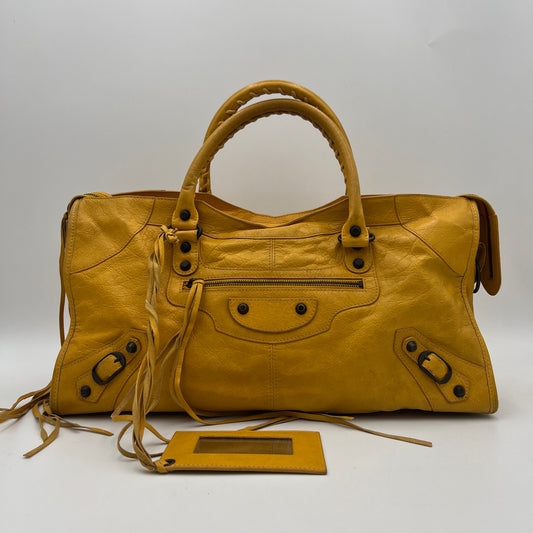 Balenciaga Yellow Leather Classic Part Time