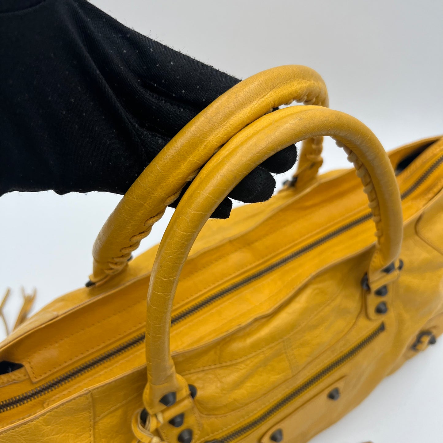 Balenciaga Yellow Leather Classic Part Time