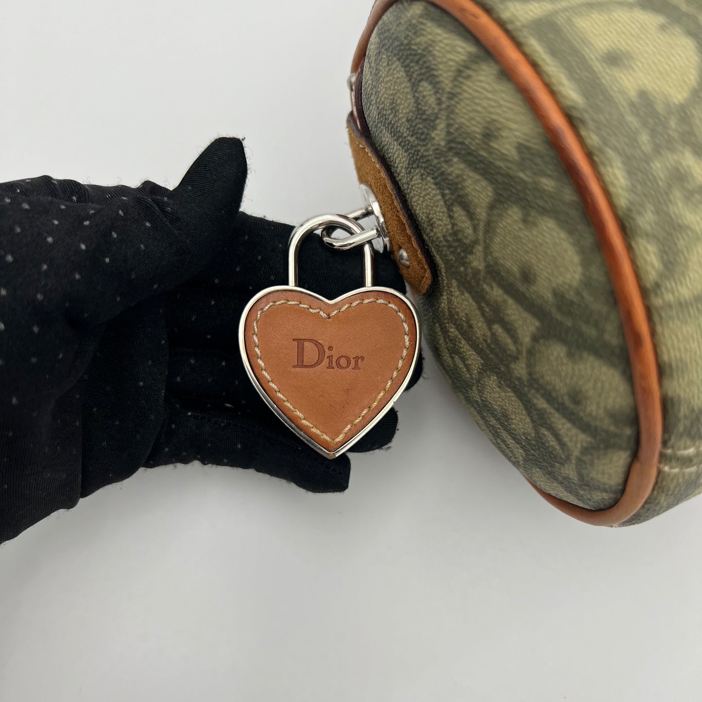 Christian Dior Green Romantique Trotter Heart Lock Papillon (07-BO-0096)