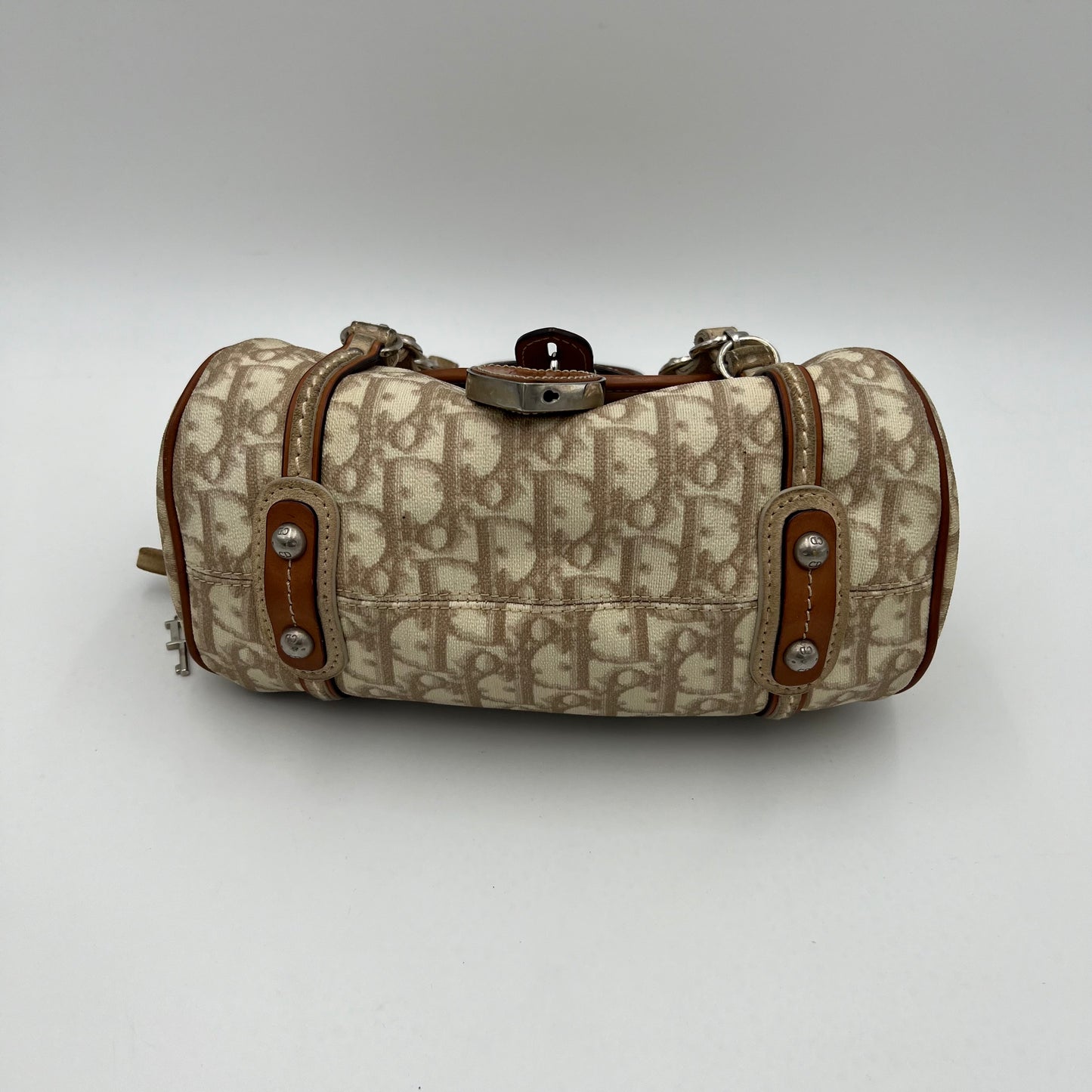 Christian Dior Beige Romantique Trotter Heart Lock Small Flap Handbag
