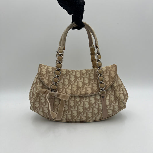 Christian Dior Beige Romantique Trotter Flap Baguette