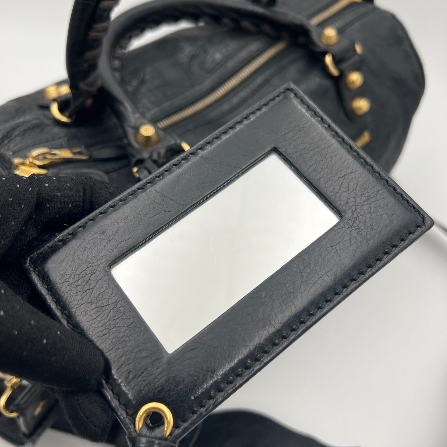 Balenciaga Black Leather Giant 12 Polly Boston GHW 2014