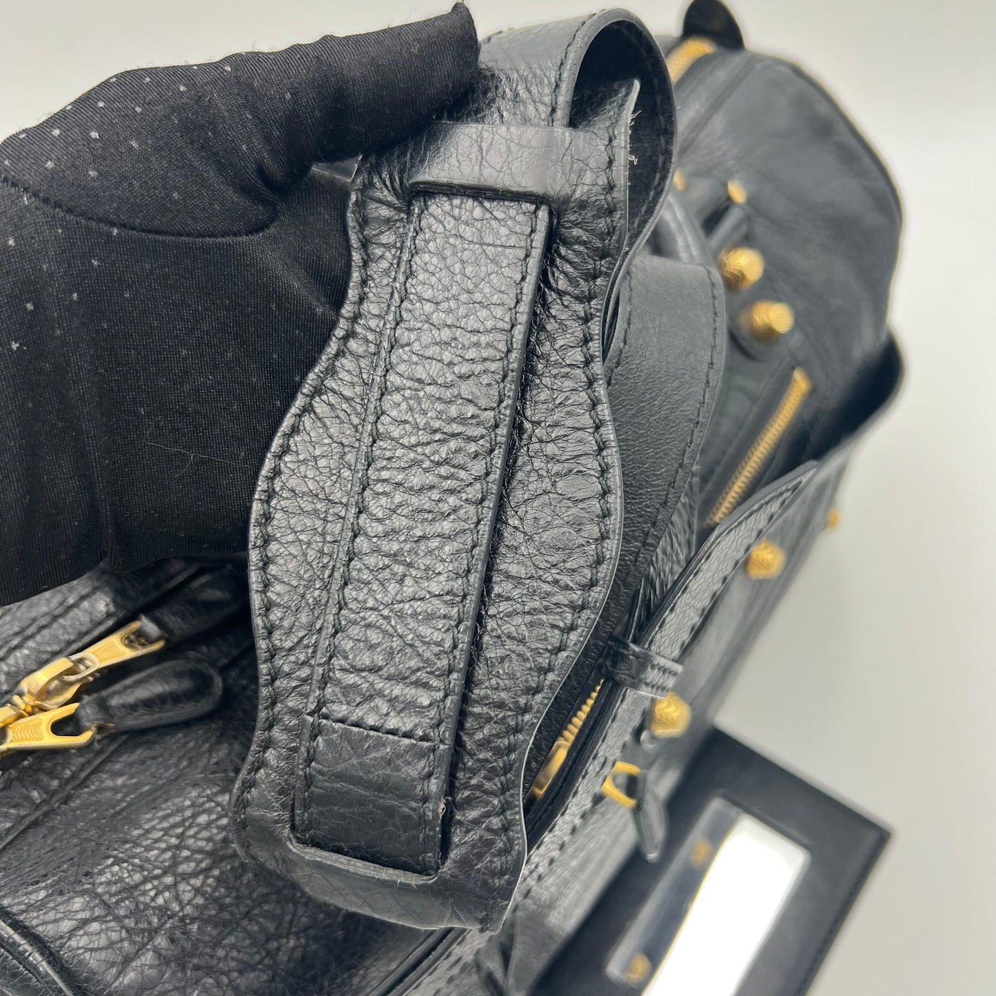 Balenciaga Black Leather Giant 12 Polly Boston GHW 2014