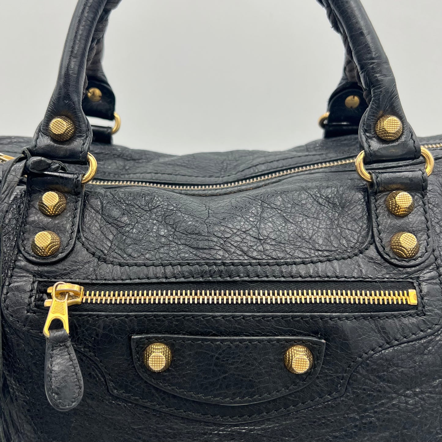 Balenciaga Black Leather Giant 12 Polly Boston GHW 2014