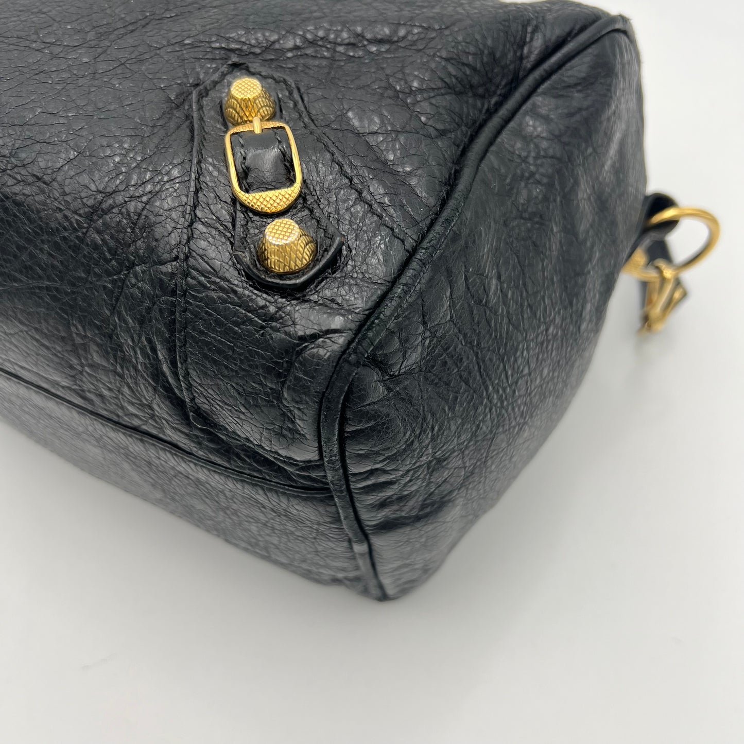 Balenciaga Black Leather Giant 12 Polly Boston GHW 2014