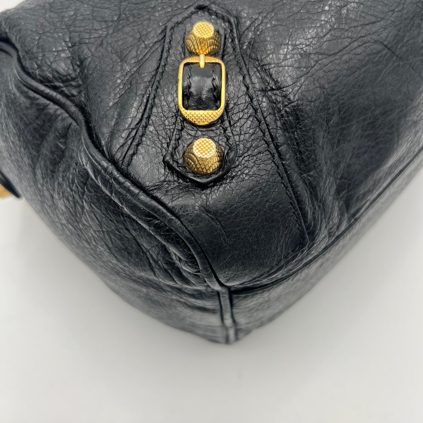 Balenciaga Black Leather Giant 12 Polly Boston GHW 2014