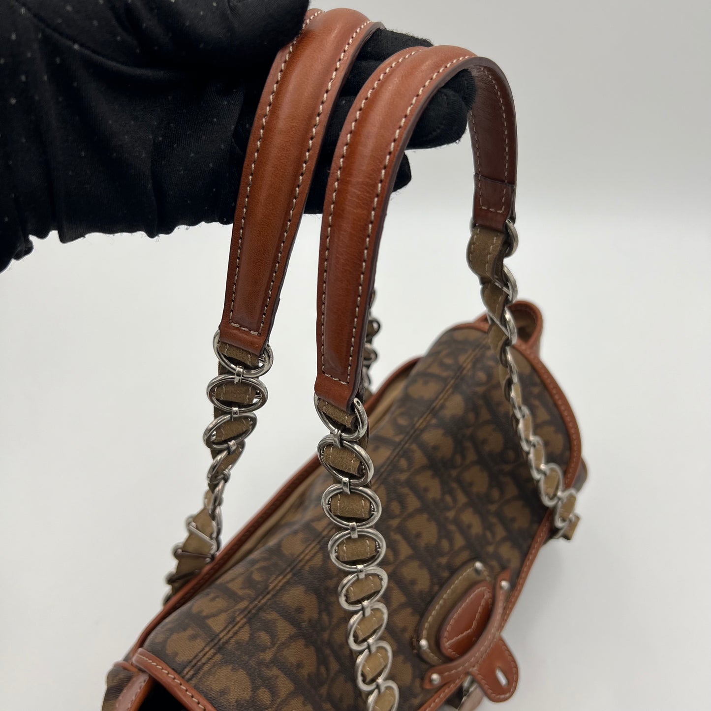 Christian Dior Brown Trotter Romantique Heart Lock Flap Handbag