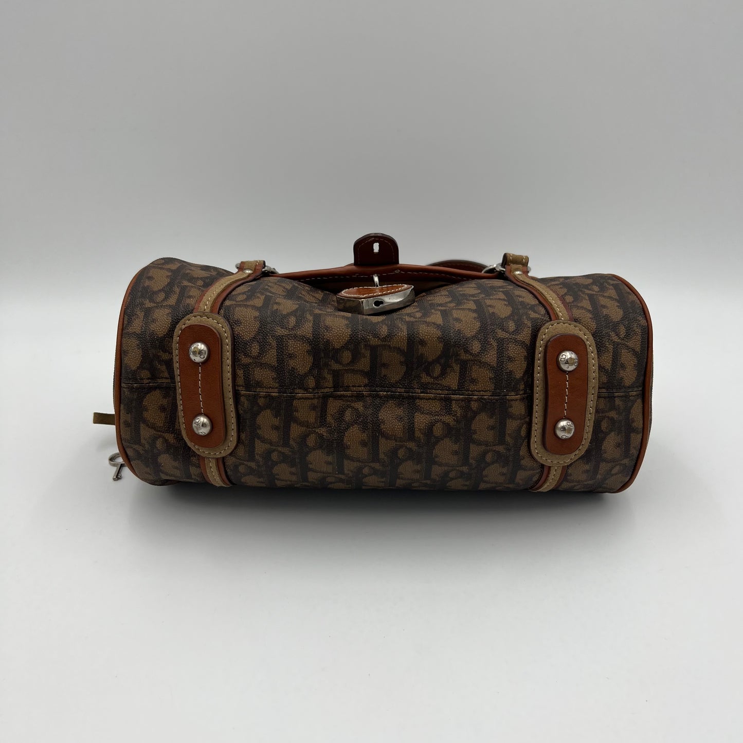 Christian Dior Brown Trotter Romantique Heart Lock Flap Handbag