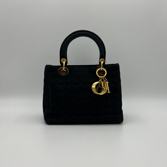 Christian Dior Black Nylon Cannage Smalll Lady Dior