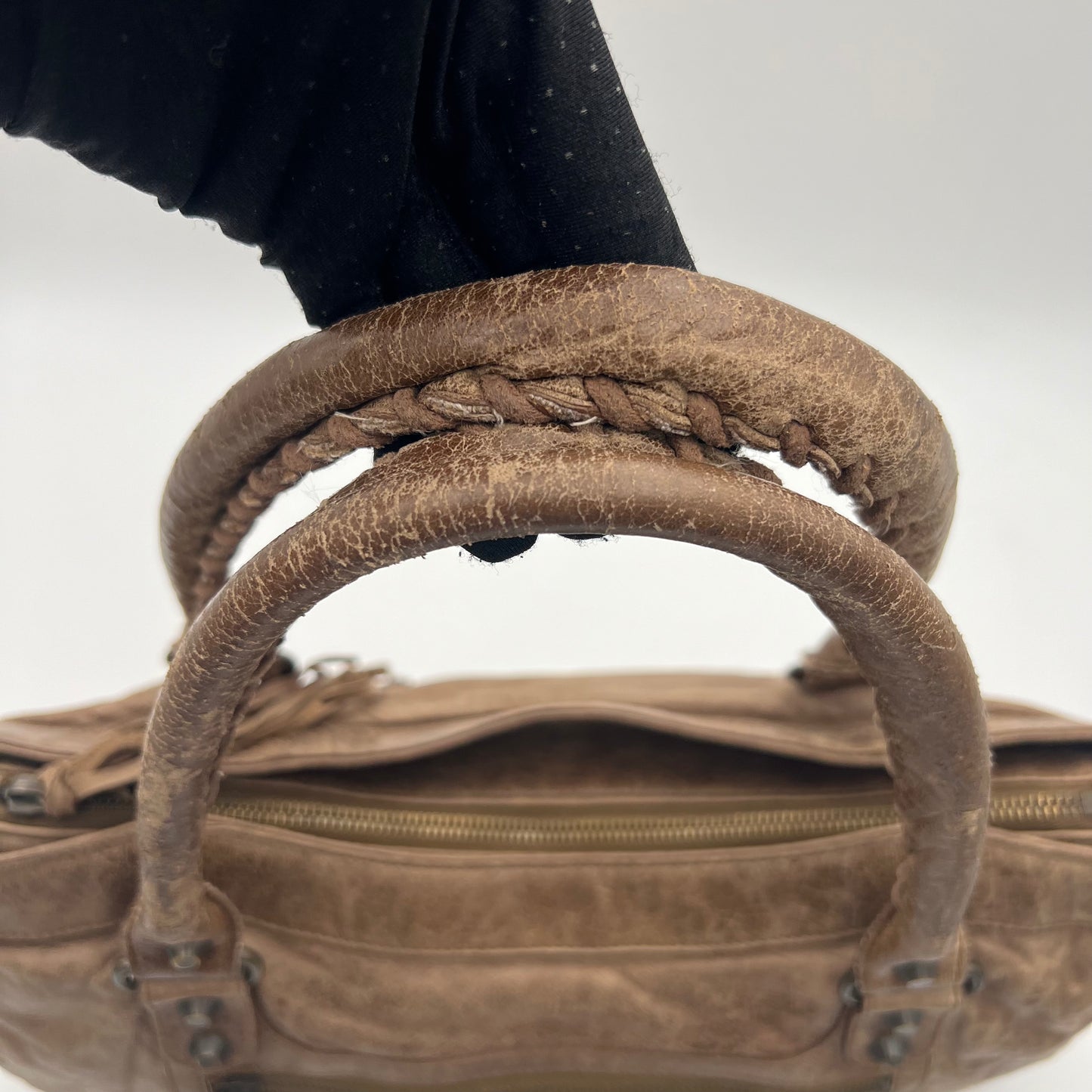 Balenciaga Truffle Brown Leather The Purse Handbag