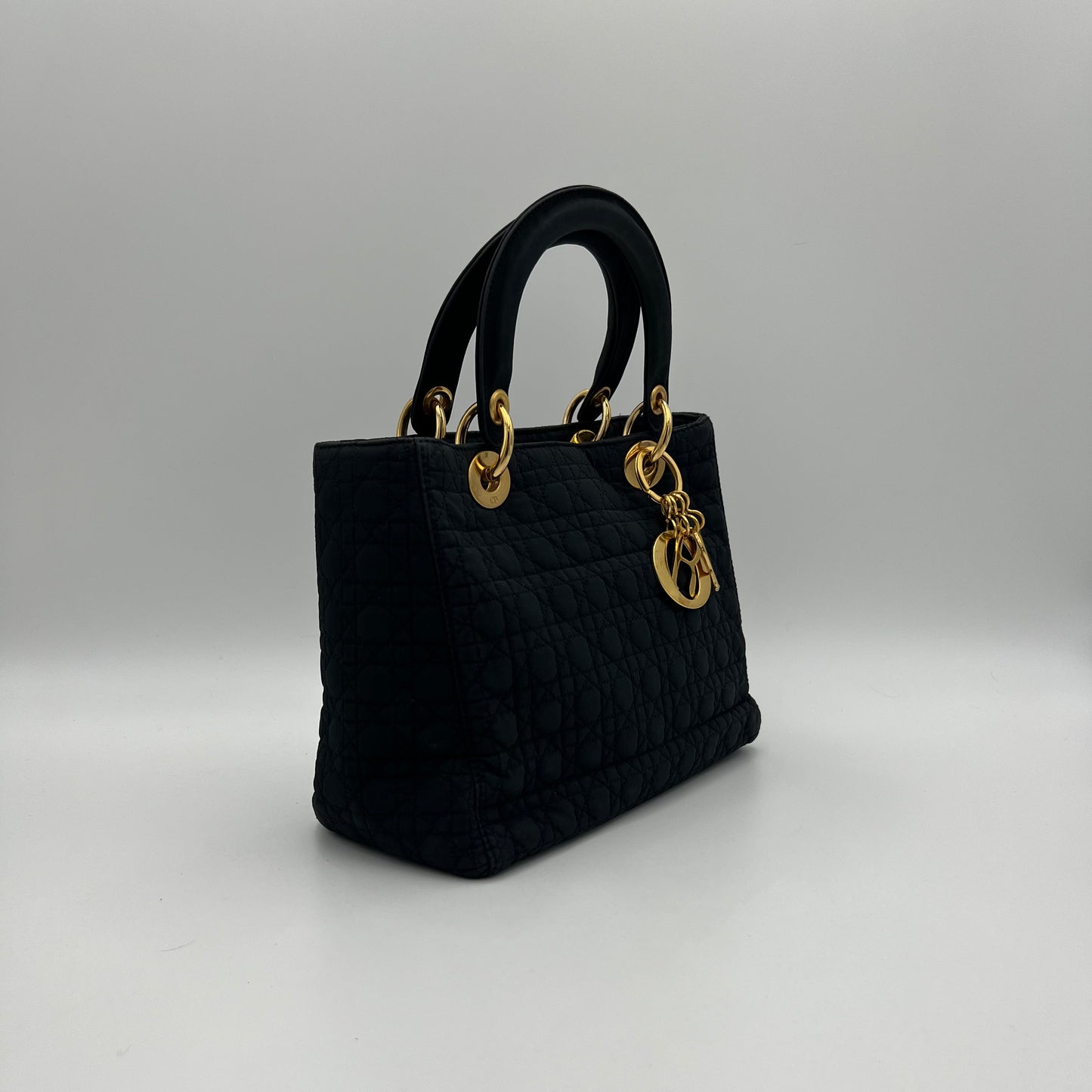 Christian Dior Black Nylon Cannage Smalll Lady Dior
