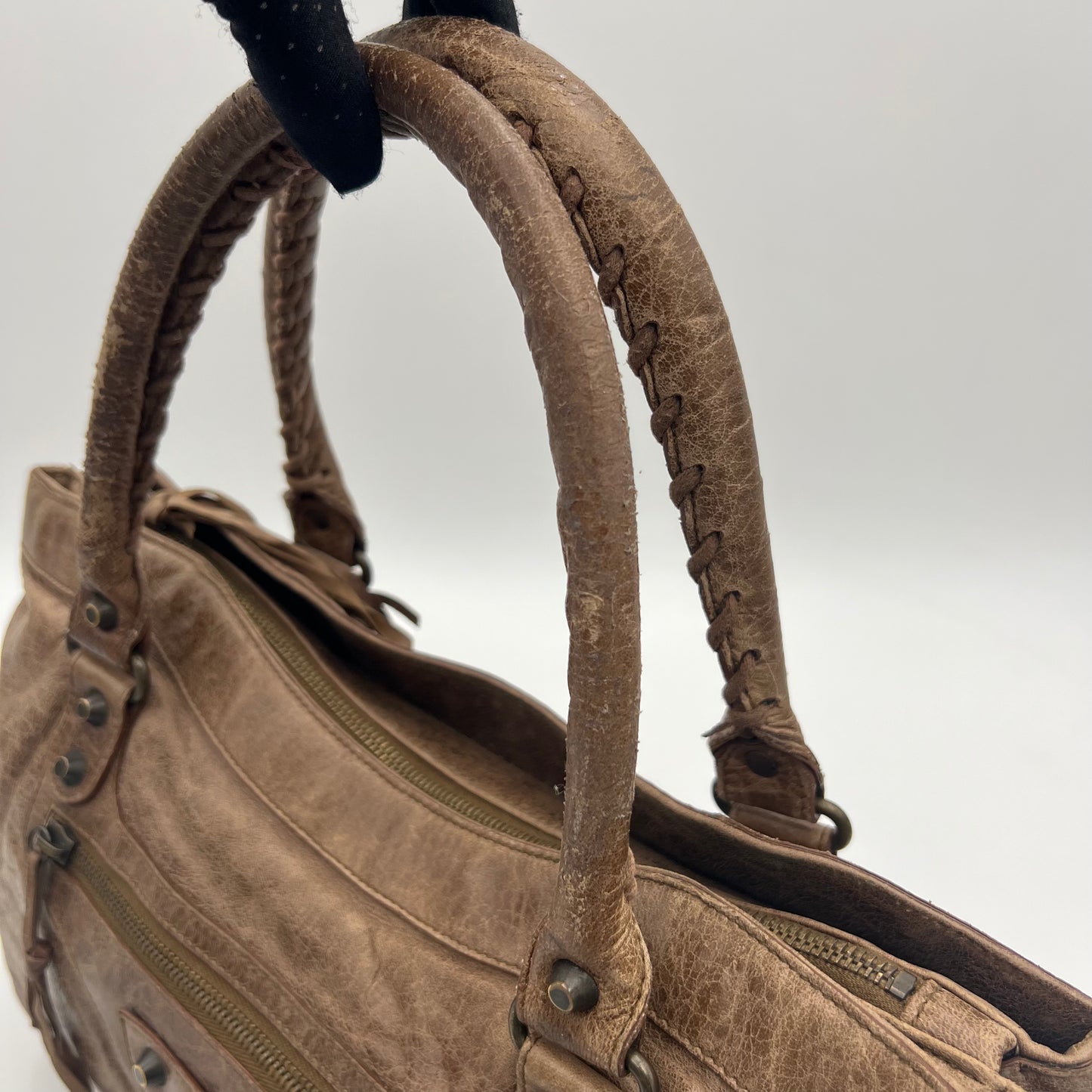 Balenciaga Truffle Brown Leather The Purse Handbag