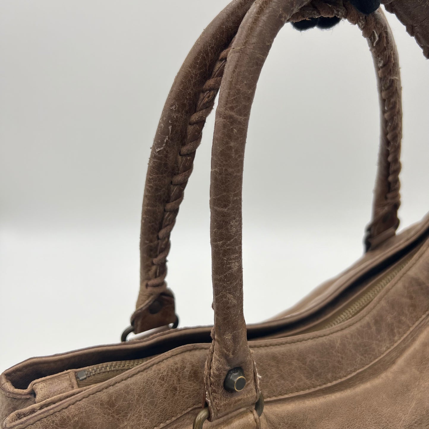 Balenciaga Truffle Brown Leather The Purse Handbag