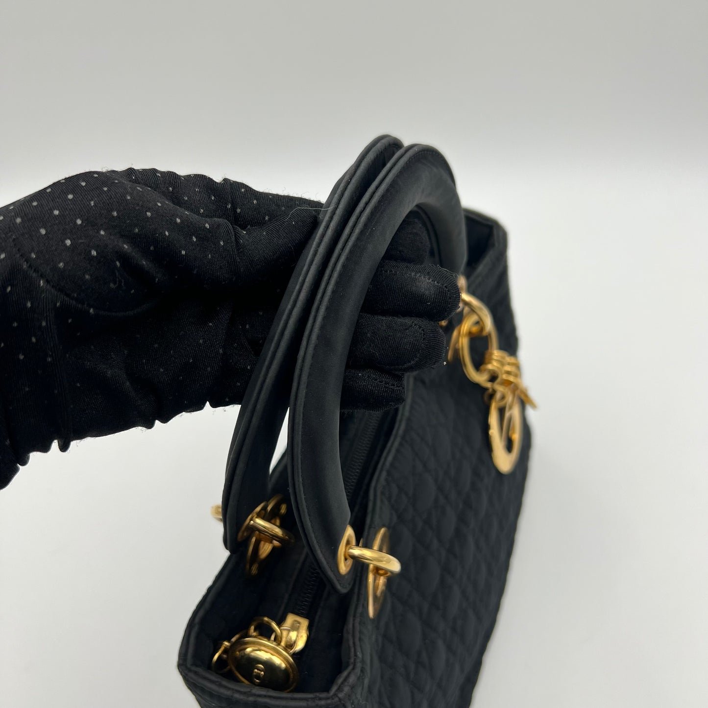 Christian Dior Black Nylon Cannage Smalll Lady Dior
