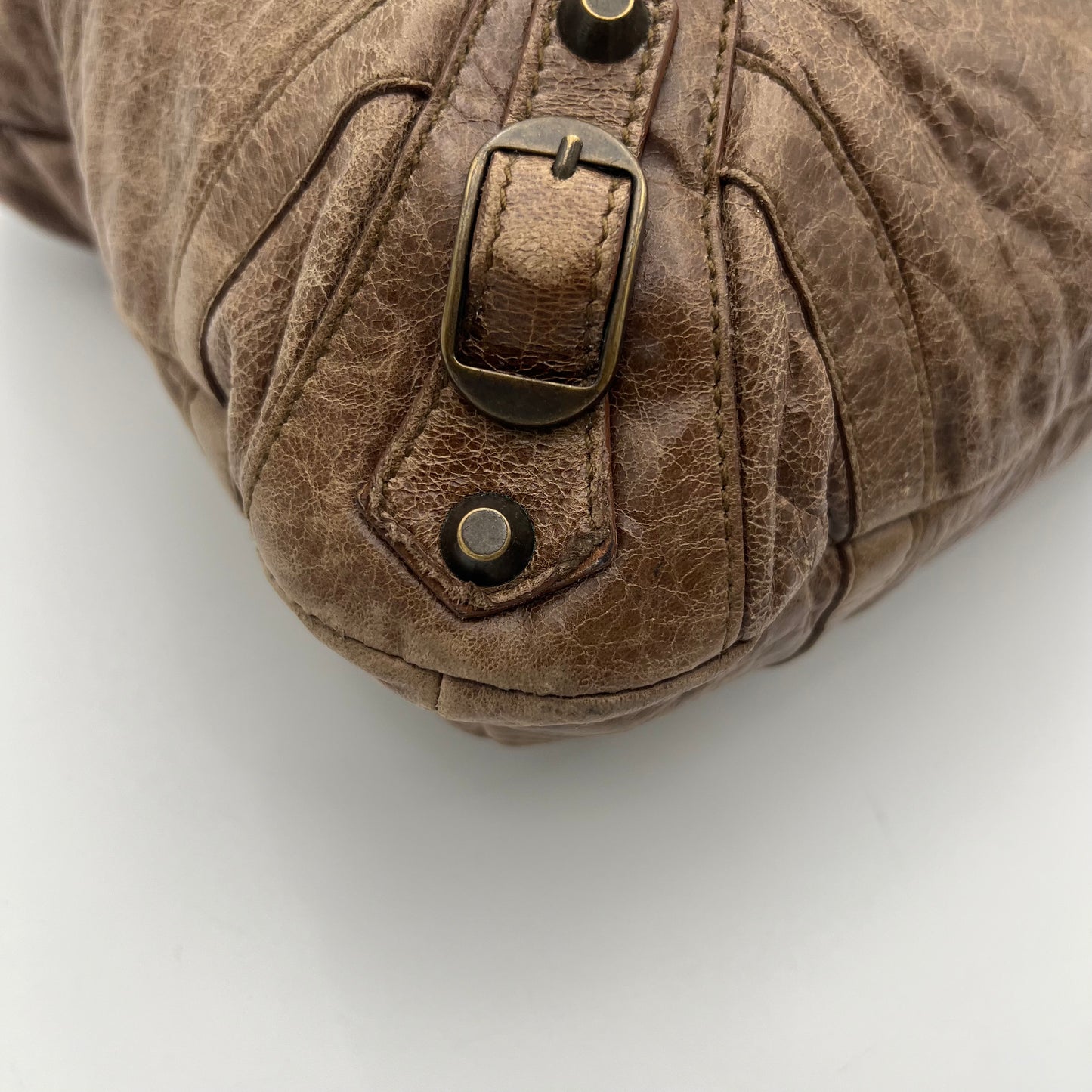 Balenciaga Truffle Brown Leather The Purse Handbag