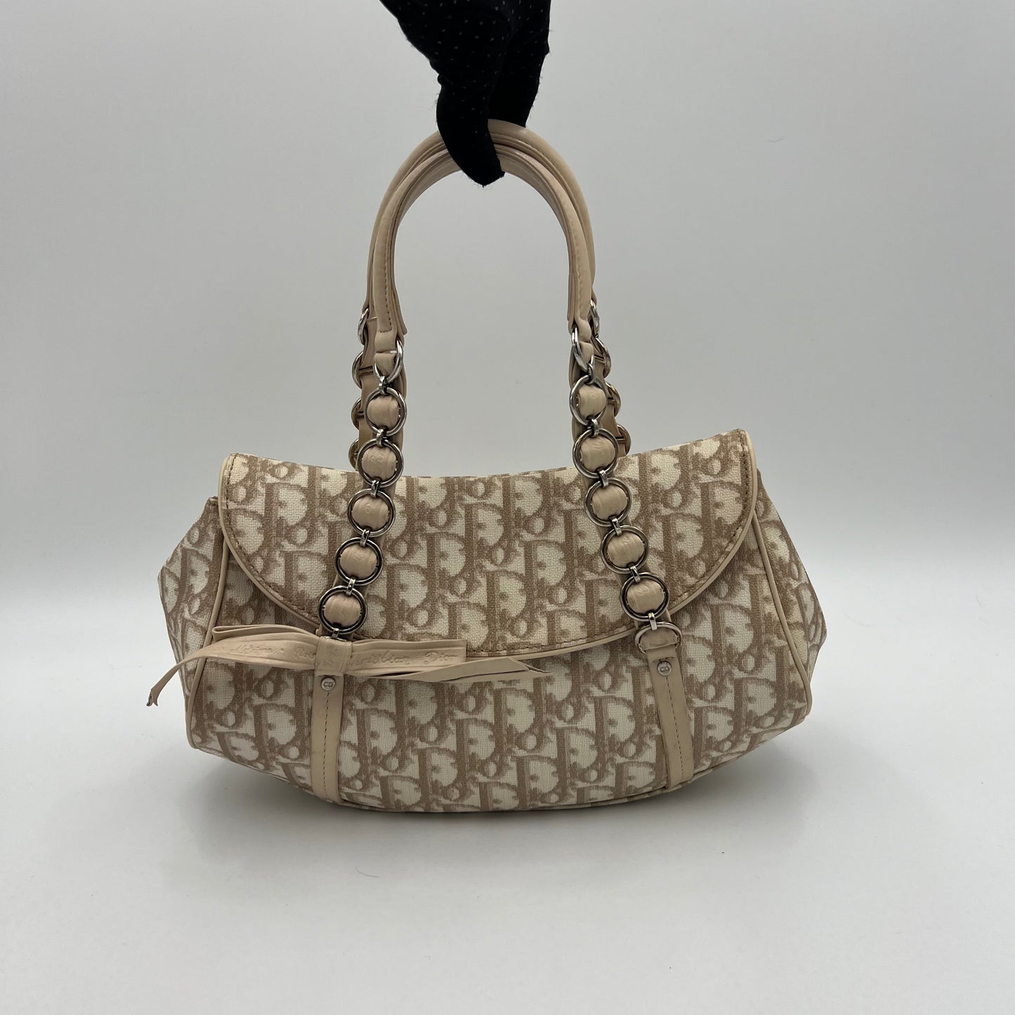 Christian Dior Beige Romantique Trotter Flap Baguette