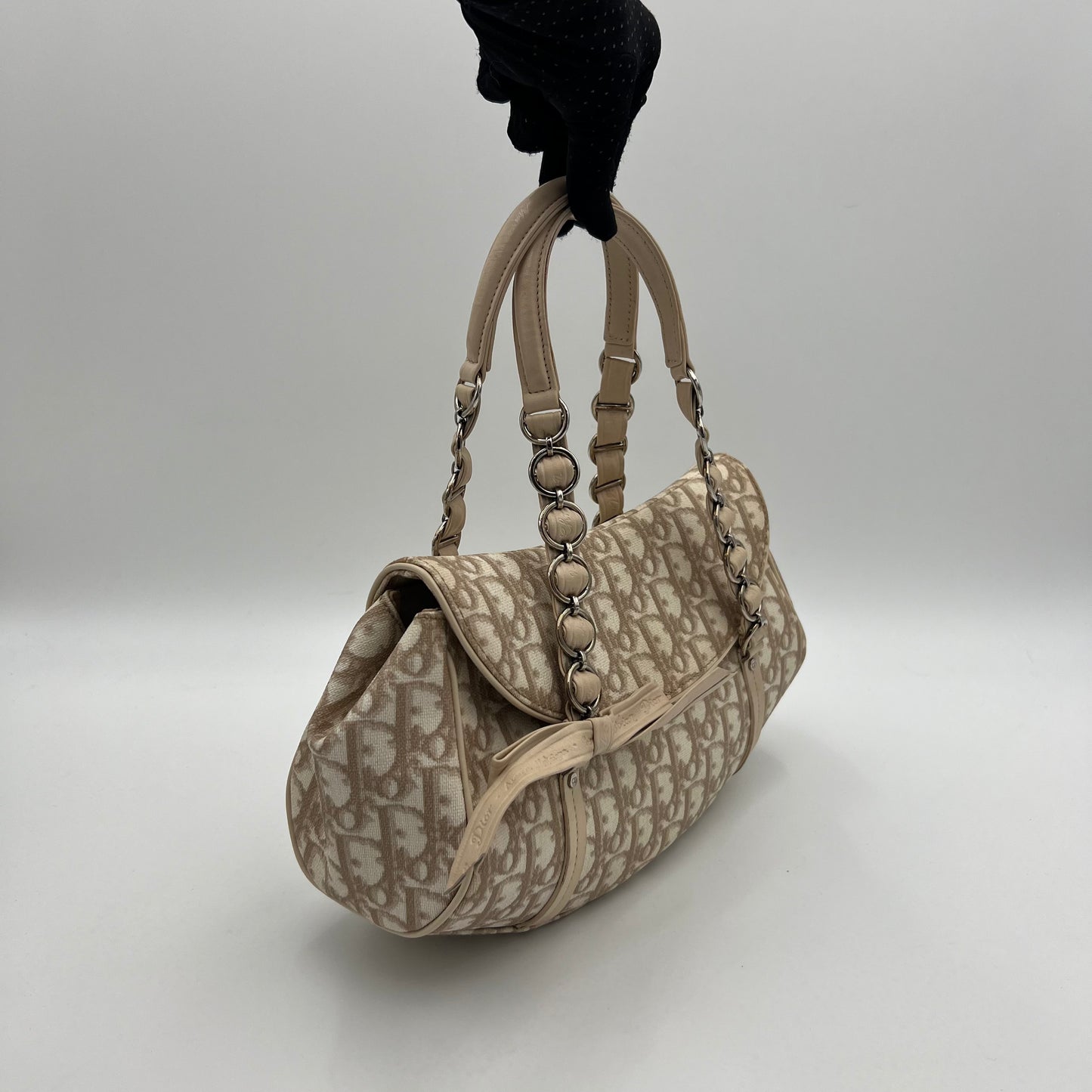 Christian Dior Beige Romantique Trotter Flap Baguette