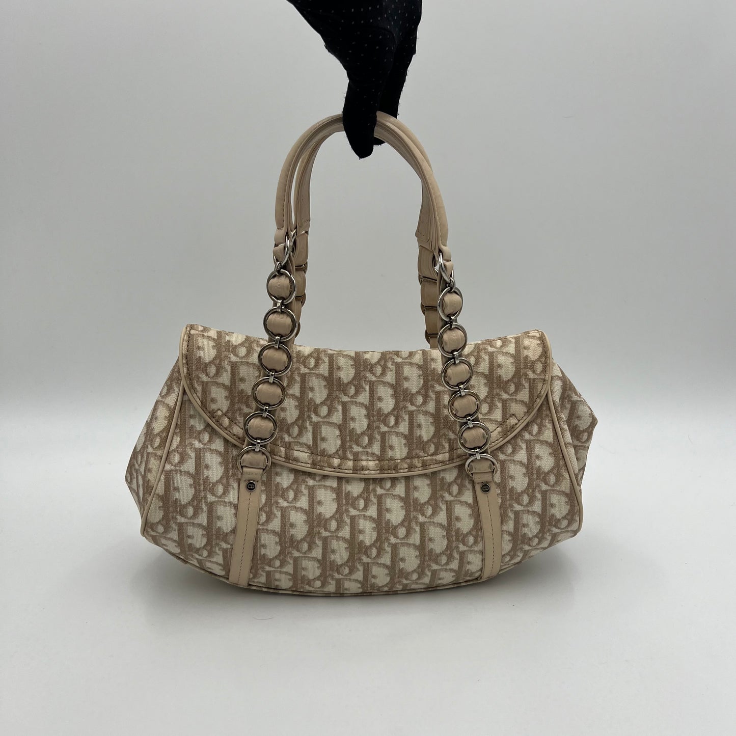 Christian Dior Beige Romantique Trotter Flap Baguette