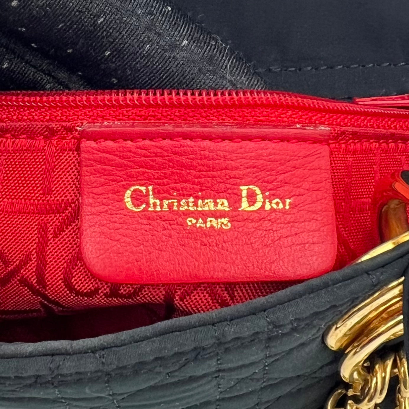 Christian Dior Dark Brown Nylon Cannage Mini Lady Dior with Long Strap GHW