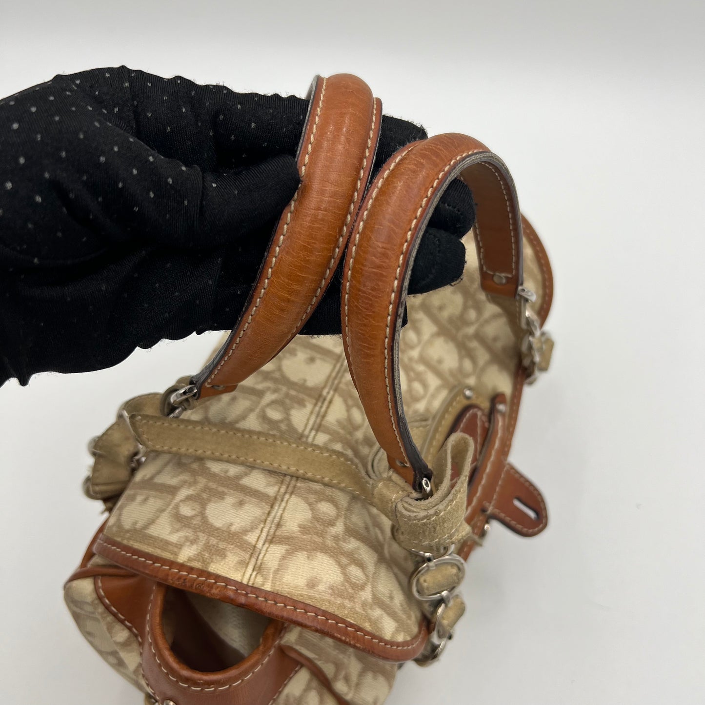 Christian Dior Beige Romantique Trotter Heart Lock Small Flap Handbag