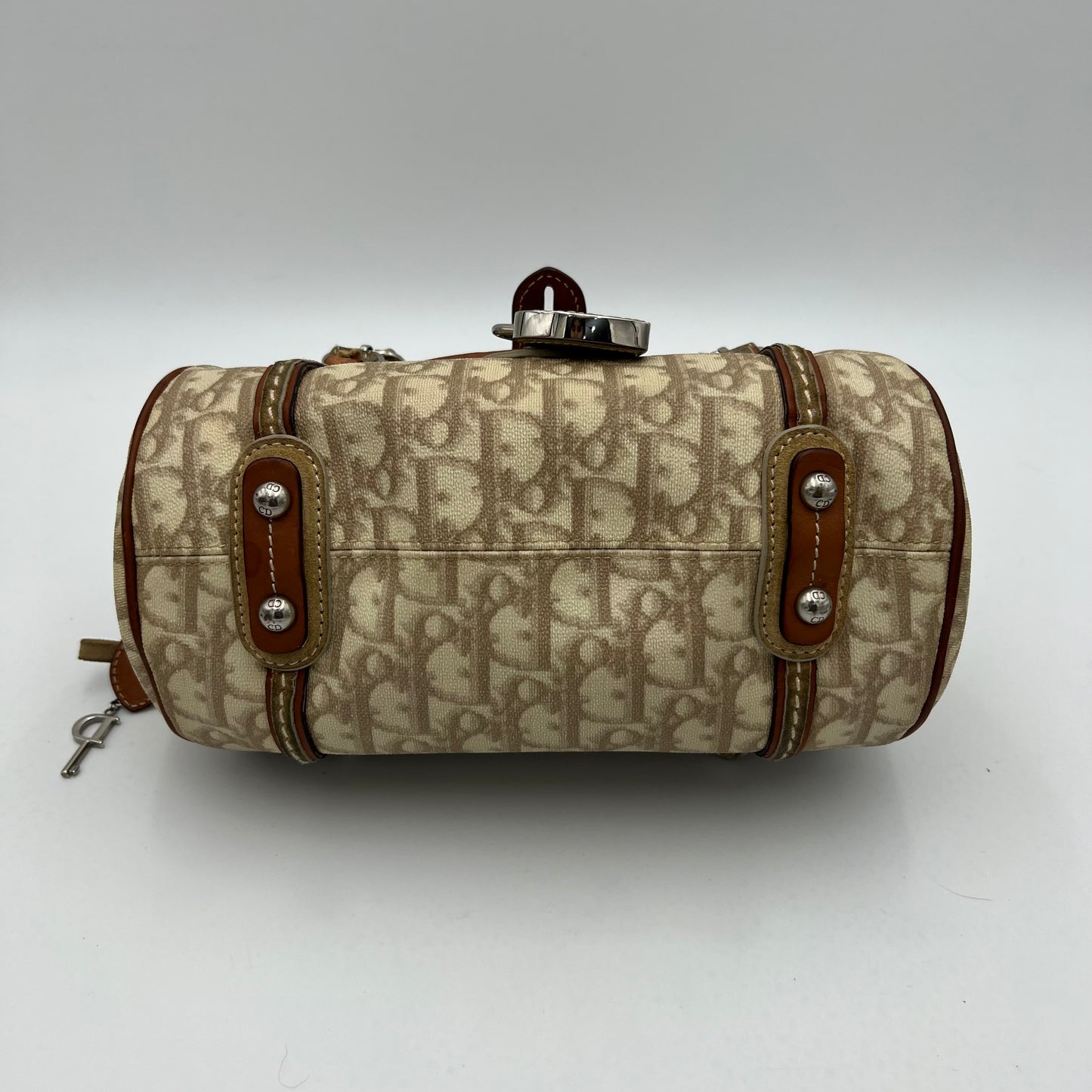 Christian Dior Beige Romantique Trotter Heart Lock Small Flap Handbag