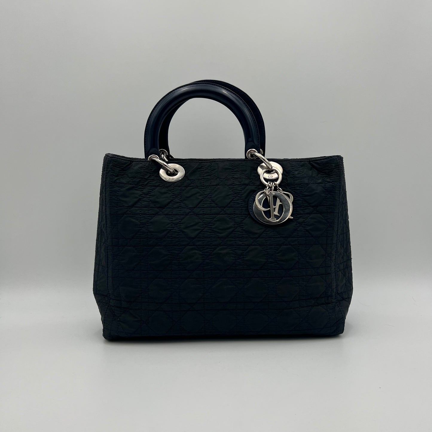 Christian Dior Black Nylon Cannage Lady Dior GHW