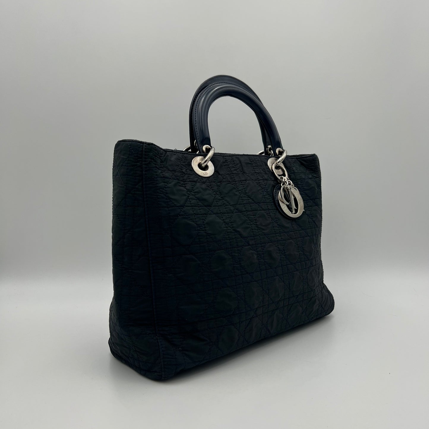 Christian Dior Black Nylon Cannage Lady Dior GHW