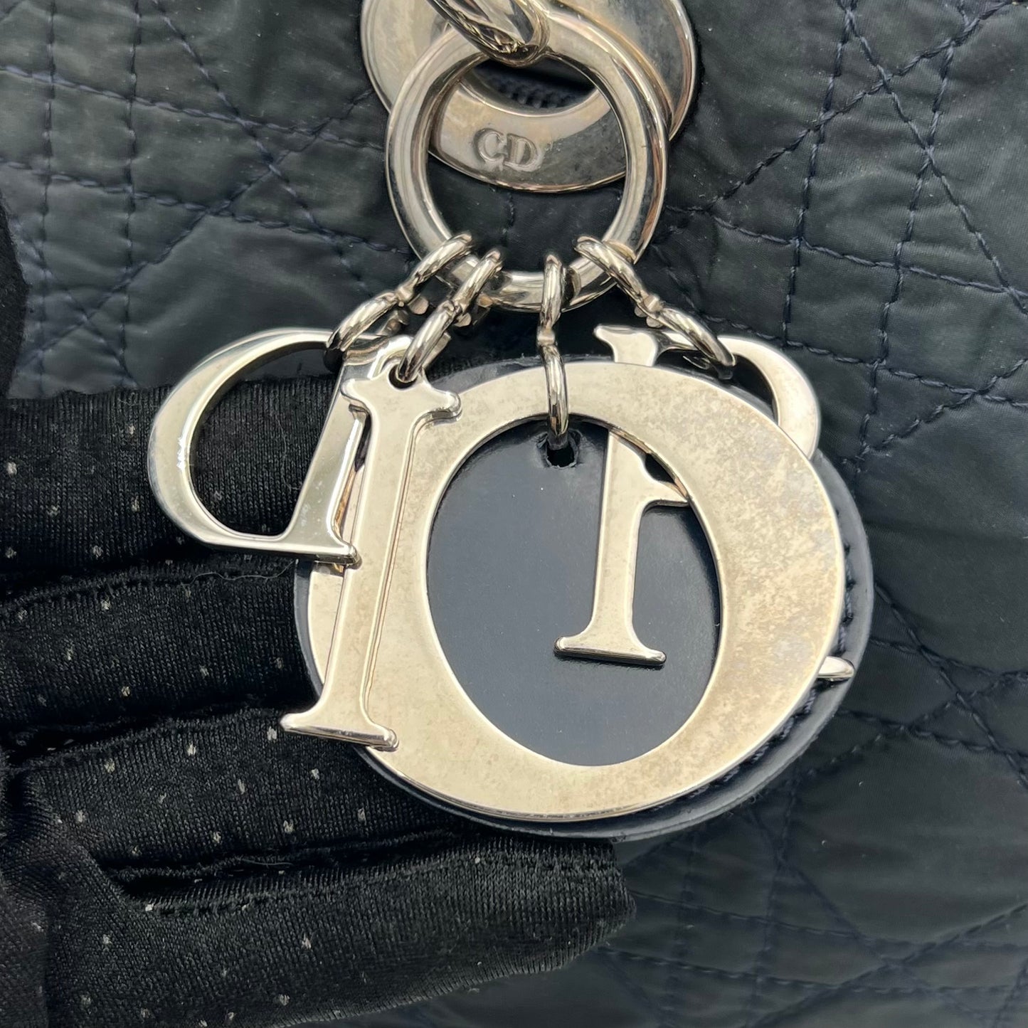 Christian Dior Black Nylon Cannage Lady Dior GHW