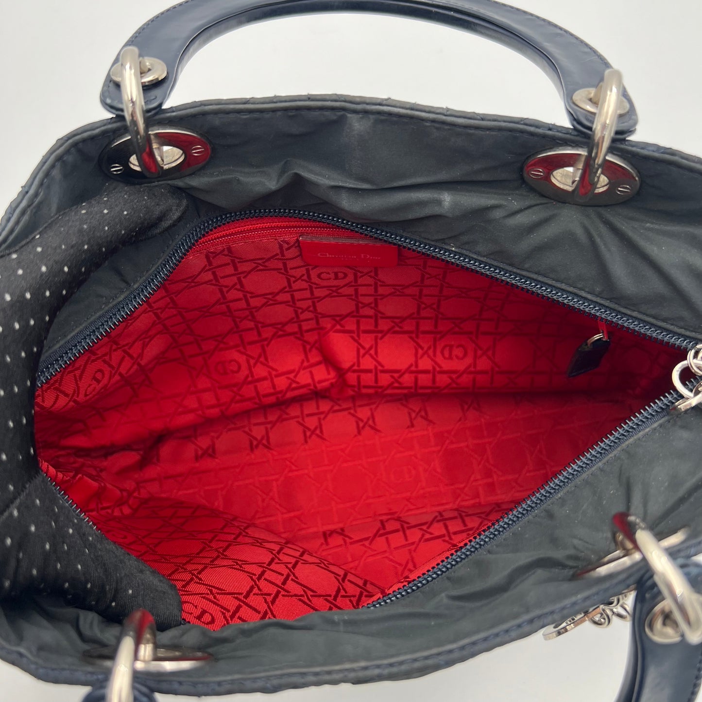 Christian Dior Black Nylon Cannage Lady Dior GHW