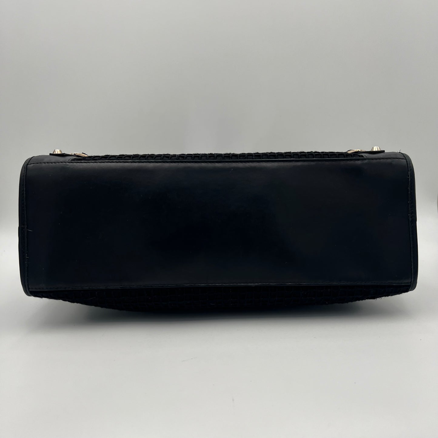Balenciaga Black Mesh and Leather Metallic Hardware Classic City SHW
