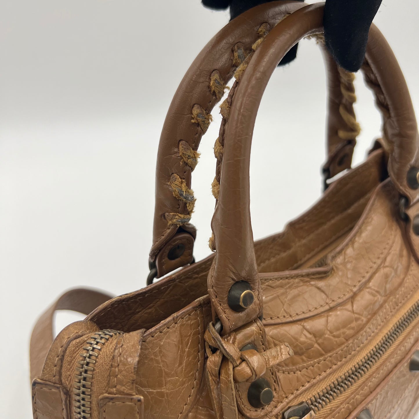 Balenciaga Mocha Brown Leather Classic Mini City