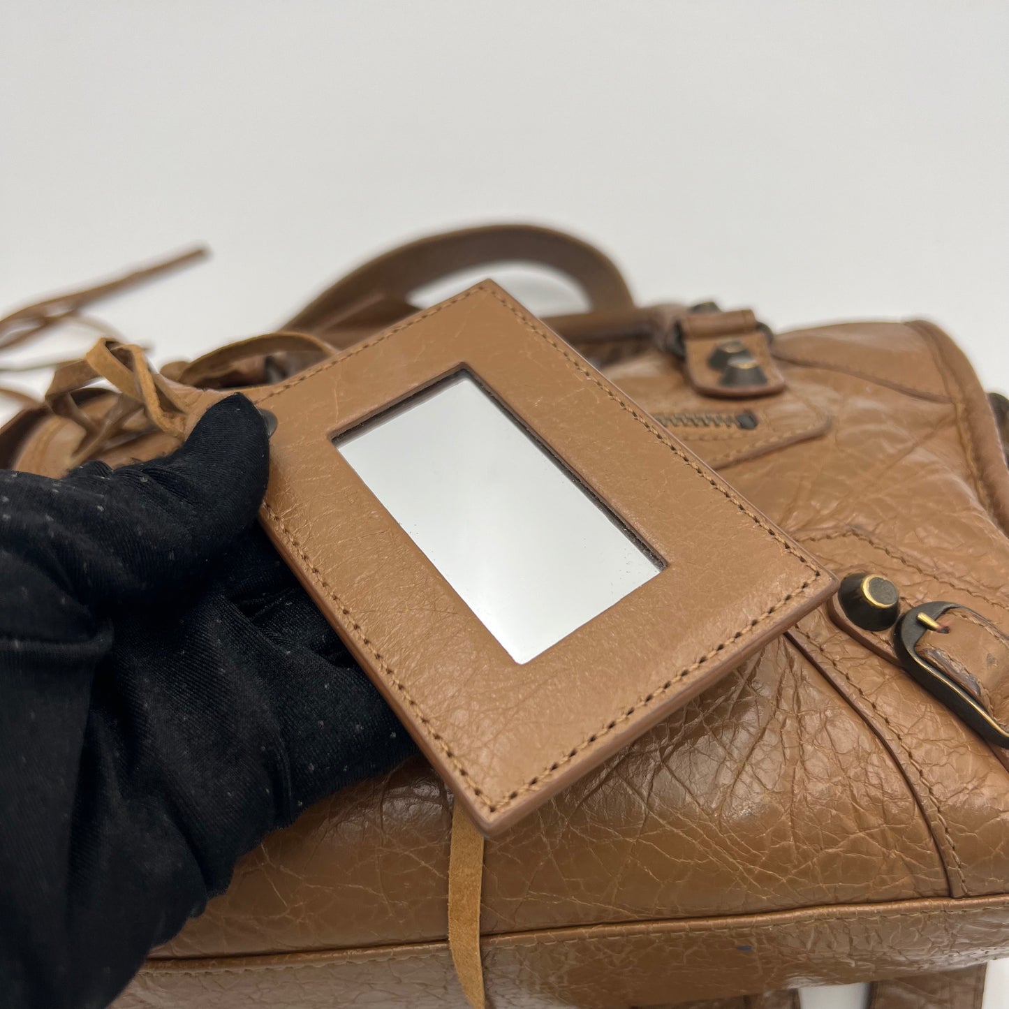 Balenciaga Mocha Brown Leather Classic Mini City