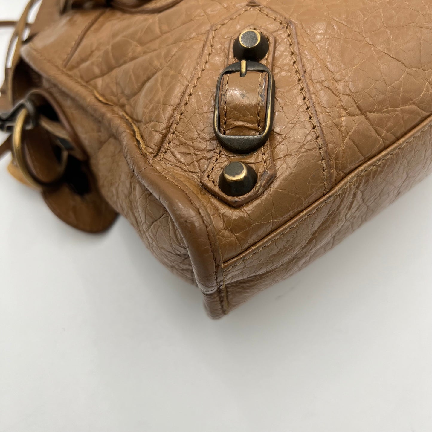 Balenciaga Mocha Brown Leather Classic Mini City