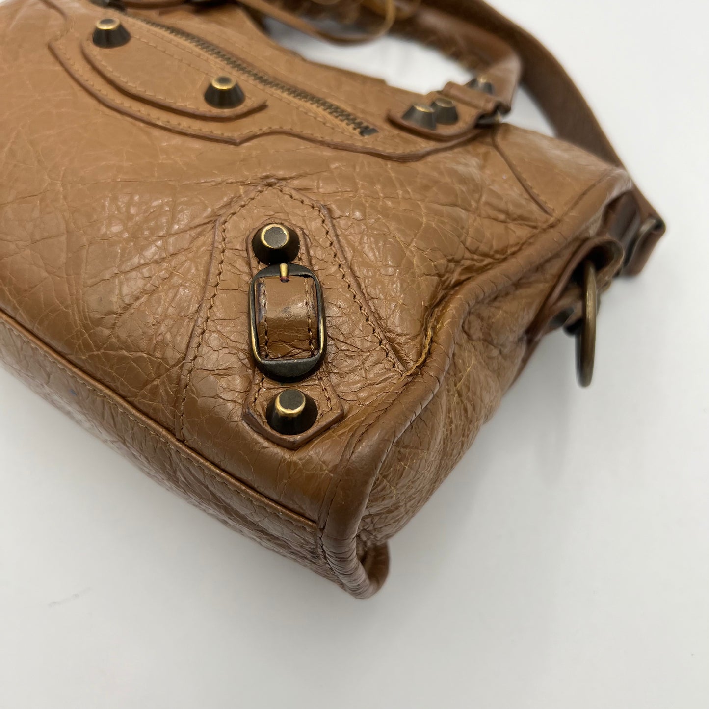 Balenciaga Mocha Brown Leather Classic Mini City