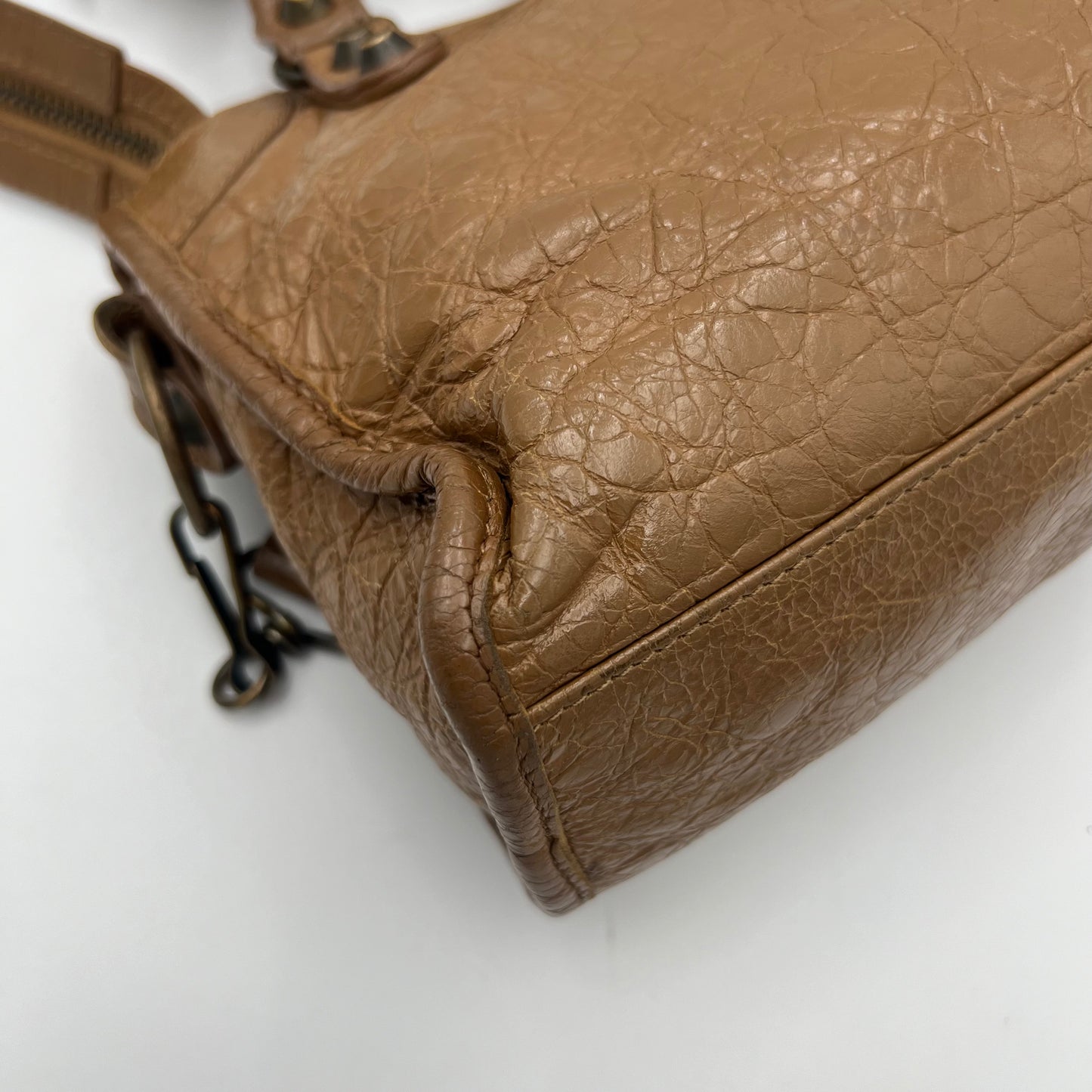 Balenciaga Mocha Brown Leather Classic Mini City
