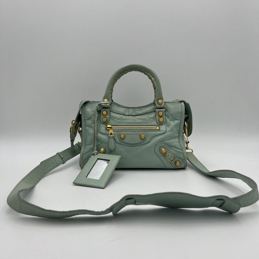 Balenciaga Mint Green Leather Giant 12 Mini City GHW