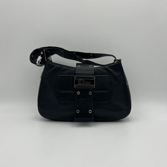 Christian Dior Black Leather Street Chic Columbus Hobo Bag